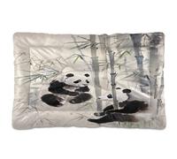 Fuauuyl Tapis de lit doux pour chien - Motif panda mignon - Lavable en machine - Avec fond antidérapant - 61 x 45,7 cm