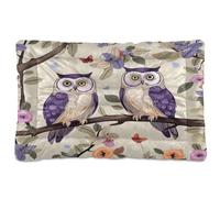 Fuauuyl Vintage Owls1 Tapis de lit doux pour chien lavable en machine avec fond antidérapant pour chien - 61 x 45,7 cm