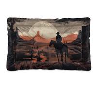 Fuauuyl Western Cowboy - Tapis de lit doux pour chien, lavable en machine, avec fond antidérapant pour chien, 61 x 45,7 cm