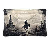 Fuauuyl Western Cowboy - Tapis de lit doux pour chien - Lavable en machine avec fond antidérapant pour chien - 61 x 45,7 cm