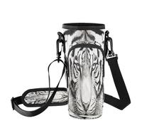 Fuauuyl White Tiger Sac de transport pour gobelet de voiture de 1,2 l, sangle réglable et poche à fermeture éclair, léger pour randonnée, camping, b, Taille unique, Organiseur de sac