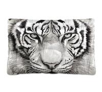Fuauuyl White Tiger - Tapis de lit doux pour chien - Lavable en machine avec fond antidérapant pour chien - 61 x 45,7 cm