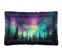 Fuauuyl Wild Aurora Boreali Tapis de lit doux pour chien lavable en machine avec fond antidérapant pour chien - 61 x 45,7 cm