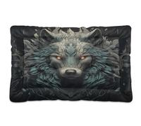 Fuauuyl Wolf Tapis de lit doux pour chien lavable en machine avec fond antidérapant pour chien - 61 x 45,7 cm