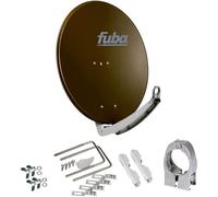 Fuba DAA 780 B marron Antenne parabolique en aluminium 74x84 cm - (Résultat du test : excellent)* - Antenne satellite/miroir satellite avec double bras porteur, support LNB en aluminium moulé sous pre