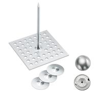 FUBEDY Lot de 300 goupilles d'isolation perforées de 6,3 cm, 3,8 cm, rondelles autobloquantes rondes en aluminium de 2,2 cm, pour panneau en mousse, mur, sol, plafond