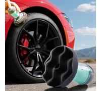 FUBESK Applicateur de pansement de pneu avec pompe à réservoir intégrée | Coussinet en mousse profilé, sans traces, rechargeable, réutilisable, pour pansements de pneus en gel, détails de voiture