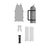 FUBESK Bâche d'auvent de camping avec poteaux, tissu Oxford 210D pour SUV, monospace, petite taille, abri latéral imperméable à montage arrière pour extérieur, voyage, plage, pique-nique, installation