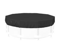 FUBESK Bâche d'hiver ronde en tissu Oxford 420D indéchirable avec sangles coupe-vent pour piscine à cadre et à parois dures