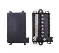 FUBESK Boîte à fusibles 7 voies 32 V CC pour voitures, camping-cars, bateaux avec fusibles midi 15 A-250 A, boîtier en plastique noir, 167 mm x 105 mm x 35 mm