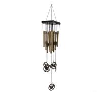 FUBESK Carillon éolien en métal pour extérieur, 12 tubes, cloche de jardin papillon avec des tons riches pour cour, patio, entrée, couleur cuivre