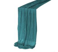 FUBESK Deux chemins de table plissés en crêpe, 300 cm, conçus pour les réceptions de mariage, les présentoirs de desserts, les cabines photo et les fêtes (bleu paon)