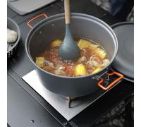 FUBESK Faitout portable de 7,5 L, batterie de cuisine de camping en aluminium pour la cuisine en plein air, compatible avec ragoût et ébullition