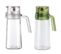 FUBESK Flacon distributeur d'huile d'olive de 560 ml pour verre borosilicate avec bec verseur automatique à rabat pour un nettoyage facile avec grande poignée