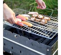 FUBESK Grille carrée pour barbecue, 47,5 x 25,5 cm, grille de cuisson plate avec poignées pour camping, poisson, viande