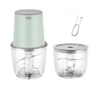 FUBESK Hachoir à viande électrique pour légumes et oignons avec 2 bols en acier inoxydable 304 - Robot culinaire pour nourriture de bébé salade