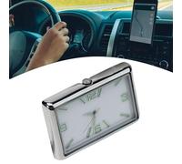 FUBESK Horloge numérique à quartz en acier inoxydable pour tableau de bord de voiture - Fixation sur grille d'aération - 335 x 53,3 cm
