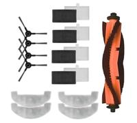 FUBESK Kit de chiffon de nettoyage pour aspirateur Mova E10/E20 Plus, pièces de rechange avec 1 brosse principale, 4 brosses latérales, 4 filtres, 4 chiffons de nettoyage en microfibre