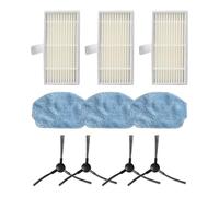 FUBESK Kit de pièces de rechange pour robot Nedis Wifivcb01 pour aspirateur, 4 brosses latérales, 3 fils accessoires et pièces de rechange pour aspirateur robot
