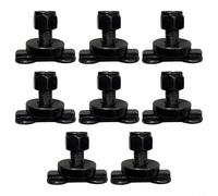 FUBESK L-Track Lot de 8 écrous filetés à double cosse pour pickup, camion, lit, camping-car, remorque, gestion du cargaison, noir