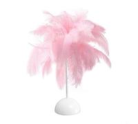 FUBESK Lampe de chevet en plumes pour chambre à coucher, mini lampe de table, lampe de table, décoration d'intérieur, convient pour accessoires de photographie (rose)