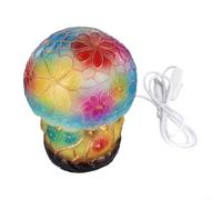 FUBESK Lampe de table créative en résine colorée en forme de champignon avec série de plantes teintées pour chambre à coucher, veilleuse 15 x 10 x 9 cm (lampe B)