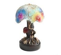 FUBESK Lampe de table créative en résine colorée en forme de champignon avec série de plantes teintées pour chambre à coucher, veilleuse 15 x 10 x 9 cm (lampe F)