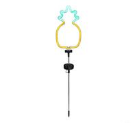 FUBESK Lampe solaire en forme d'ananas en forme de cocotier, décoration de jardin en plastique étanche en métal et plastique (ananas)