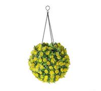 FUBESK Lampe solaire étanche en forme de boule de fleurs pour une utilisation en extérieur, éclairage décoratif pour plantes artificielles pour jardin et cour (jaune)