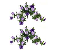 FUBESK Lot de 2 pétunias artificiels en soie pour décoration intérieure et extérieure