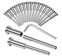 FUBESK Lot de 20 câbles invisibles en acier inoxydable T316 de 0,3 cm pour poteaux en bois et métal de 2 x 2