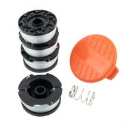 FUBESK Lot de 3 bobines de Rechange pour débroussailleuse pour Black and Decker AF100 GL280, GL301, GL425, GL430, avec couvercles de Bobine de Rechange
