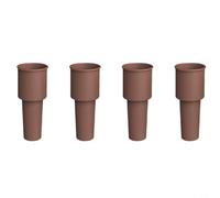 FUBESK Lot de 4 bouchons de vin réutilisables en silicone pour bouteilles de champagne et de boisson, design hermétique, passe au lave-vaisselle (marron)