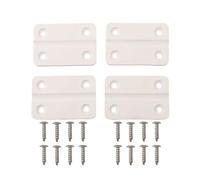 FUBESK Lot de 4 charnières de rechange en plastique blanc pour glacière igloo avec 16 vis robustes pour réparation extérieure - Kit de matériel de verrouillage pour camping et pêche