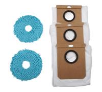 FUBESK Lot de 5 serpillères lavables et sacs à poussière de rechange pour aspirateur Cecotec Conga 9990, 9590, 10090, 10090, chiffons de nettoyage en microfibre et filtres robustes pour aspirateur