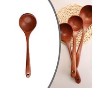 FUBESK Louche à soupe en bois d'ébène à long manche pour cuisine, 27 cm x 7,5 cm, design bol profond, résistant aux rayures, facile à nettoyer, avec trou de suspension