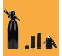 FUBESK Machine à eau gazeuse avec corps en aluminium, 33 x 9,5 x 9,5 cm, compatible pour un usage domestique, rouge