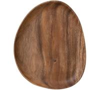 FUBESK Plateau en bois pour cuisine, salle à manger et organisation | Plateau de service ovale pour collations, fruits, petit déjeuner | Vaisselle en noyer pour fête, table basse, chevet | 30 x 20 x 2