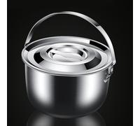 FUBESK Pot filtrant à huile de soupe en acier inoxydable avec couvercle, passoire à mailles fines pour bouillon de sauce, bac à saindoux empilable, 16,5 x 9 cm