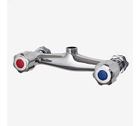 FUBESK Robinet mitigeur thermostatique pour douche de salle de bain, barre en laiton avec double sortie Chromé