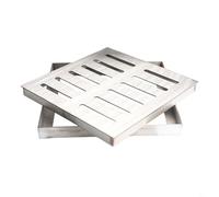 FUBESK Siphon de sol en acier inoxydable - 300 x 300 x 30 mm - Grille de drainage d'extérieur résistante à la rouille - Robuste pour routes municipales, écoles, places (300 x 300 x 30 x 3 mm)