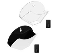 FUBESK Support de filtre mural pour filtres à café coniques et filtres ronds Aeropress, organisateur de rangement en acrylique transparent, 17,8 x 13,1 cm, monté sur bureau ou mural, station de