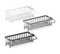 FUBESK Support mural pour évier de cuisine avec plateau d'égouttement pour brosse, éponge, chiffon en acier inoxydable, étagère de rangement pour épices et ustensiles 30 x 13 x 9 cm