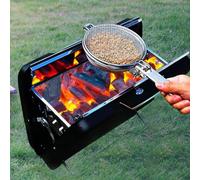 FUBESK Torréfacteur à café en acier inoxydable avec poignée en bois pour rôtir à la maison portable, compatible avec les cuisinières à gaz et flammes nues, capacité de 120 g