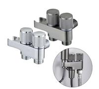 FUBESK Vanne d'angle en alliage de zinc, double sortie G1/2", raccords d'entrée et de sortie d'eau pour systèmes de plomberie de salle de bain et de cuisine