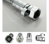 FUBESK Vanne d'arrêt de pommeau de douche à contrôle du débit pour interrupteur d'économie d'eau, robinet à disque en céramique en laiton massif avec finition chromée polie, connexion G1/2 pour tuyau