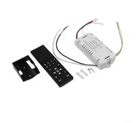 FUBESK Ventilateur de plafond sans fil avec télécommande et récepteur, variateur d'intensité continu continu - Lumières invisibles - Sortie 24 V - Couplage - Blanc (B)