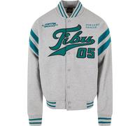 FUBU Veste de survêtement 'Varsity' gris chiné / pétrole / émeraude / noir, Taille M