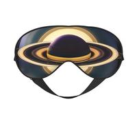 FUBUKIOF Magnifique masque pour les yeux Saturne doux. Unisexe, confortable et respirant, adapté pour le repos quotidien. Vous aide à entrer rapidement dans un sommeil profond. Noir