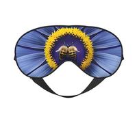 FUBUKIOF Masque doux pour les yeux avec fleur et cœur d'abeille. Unisexe, confortable et respirant, adapté pour le repos quotidien. Vous aide à entrer rapidement dans le sommeil profond. Noir